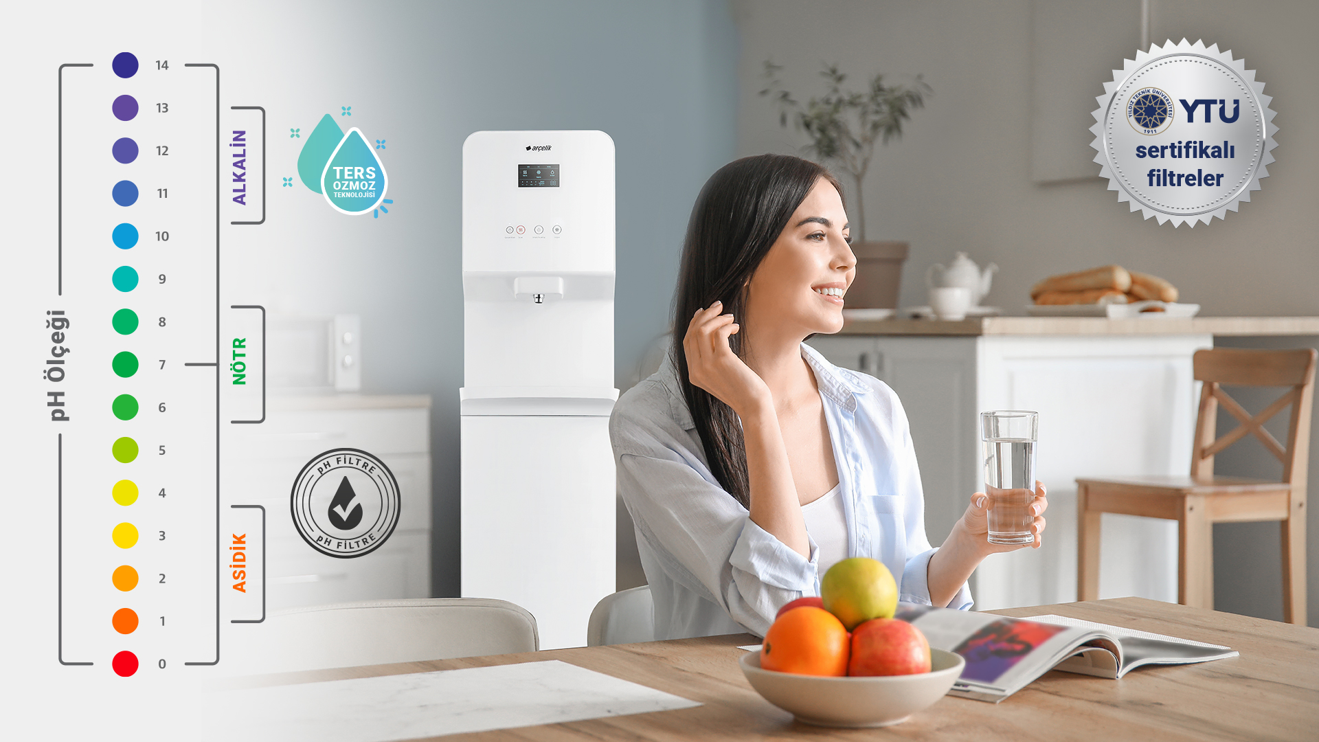 PH Filtre ile Mineralce Zengin Su